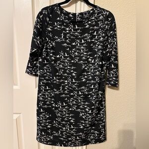 The Limited Petite black print dress 3/4 sleeves and exposed back zipper size M